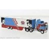 Kenworth K100 Aerodyne Sleeper-Cab Semi Tractor w/Racing Trailer - Assembled -- Richard Petty Enterprises (blue, red, white, bla