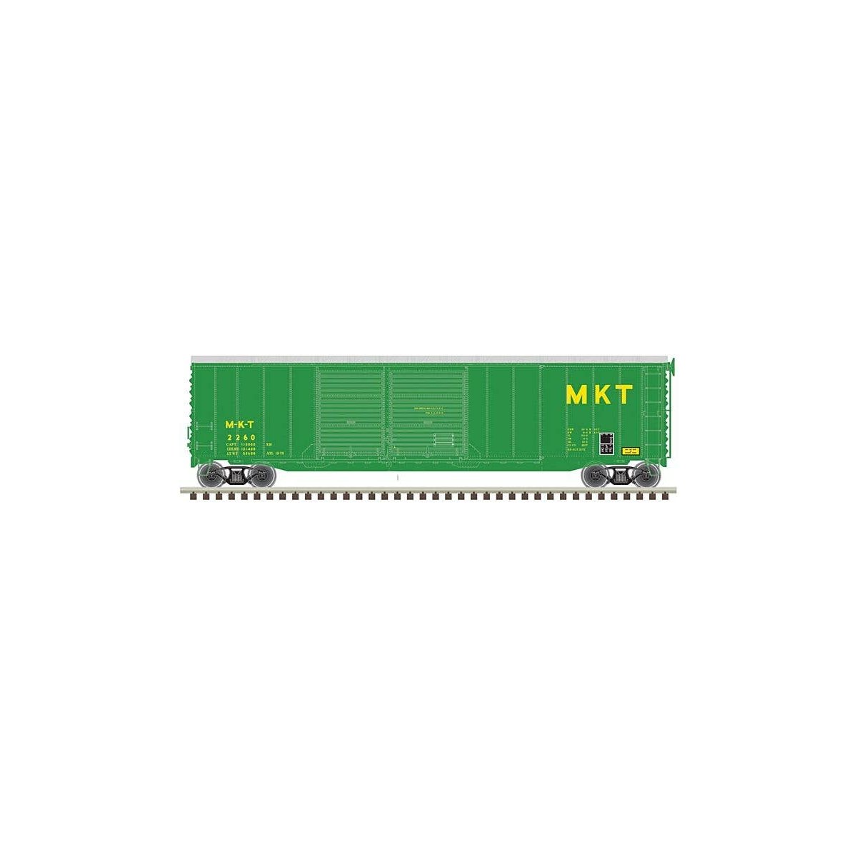 Postwar 50′ Double-Door Boxcar - Ready to Run - Master(R) -- Missouri-Kansas-Texas 2, HO, Atlas Model Railroad Co. 20006589