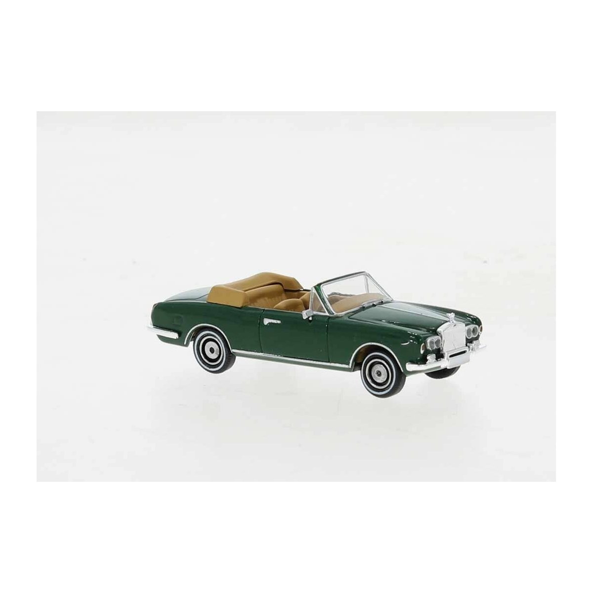 1971 Rolls Royce Corniche Convertible - Assembled -- Top Down (green), HO, Brekina Automodelle PCX870512