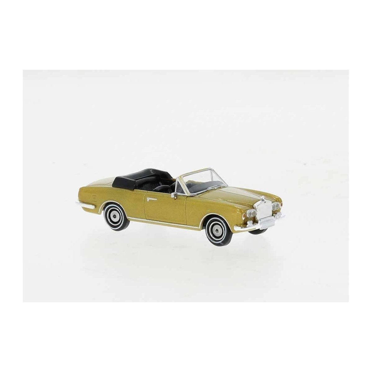 1971 Rolls Royce Corniche Convertible - Assembled -- Top Down (gold), HO, Brekina Automodelle PCX870514