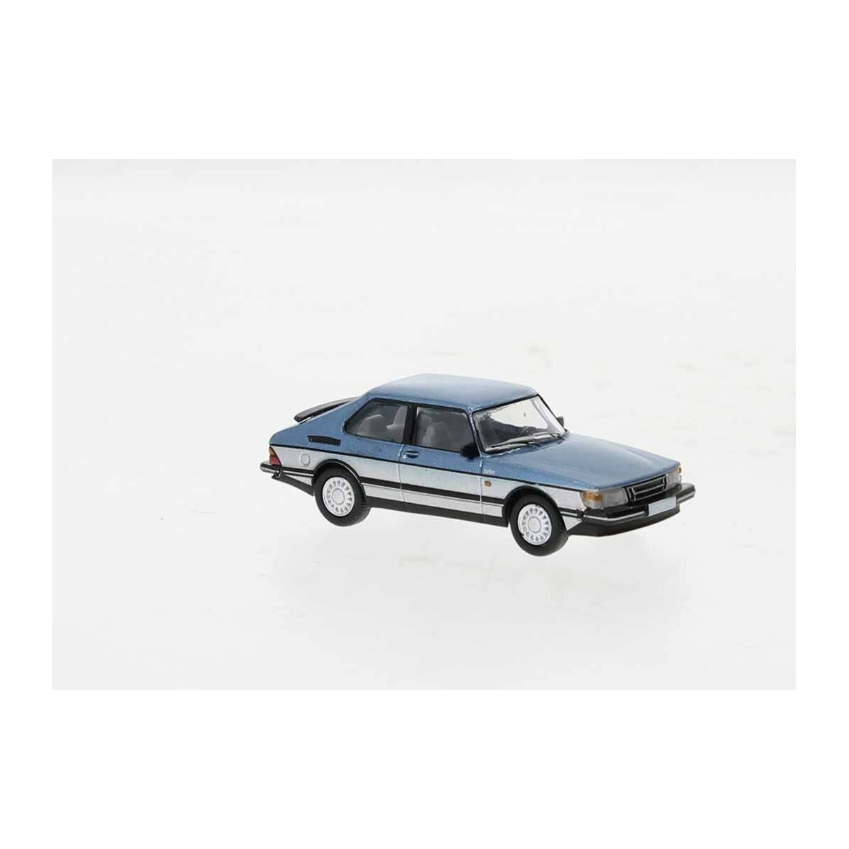 1986 Saab 900 Turbo - Assembled -- Silver, Blue, Black, HO, Brekina Automodelle PCX870651