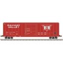 FMC 5347 Single-Door Boxcar - Ready to Run - Master(R) -- Rahway Valley 1023 (red, w, HO, Atlas Model Railroad Co. 20007605