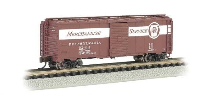 AAR 40′ Steel Boxcar - Ready to Run - Silver Series(R) -- Pennsylvania Railroad 92419 (Tuscan, N, Bachmann Industries 17061