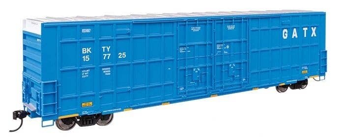 60′ High Cube Plate F Horizontal Post Boxcar - Ready to Run -- GATX Leasing BKTY 157725 (blue, w, HO, WalthersMainline 3102