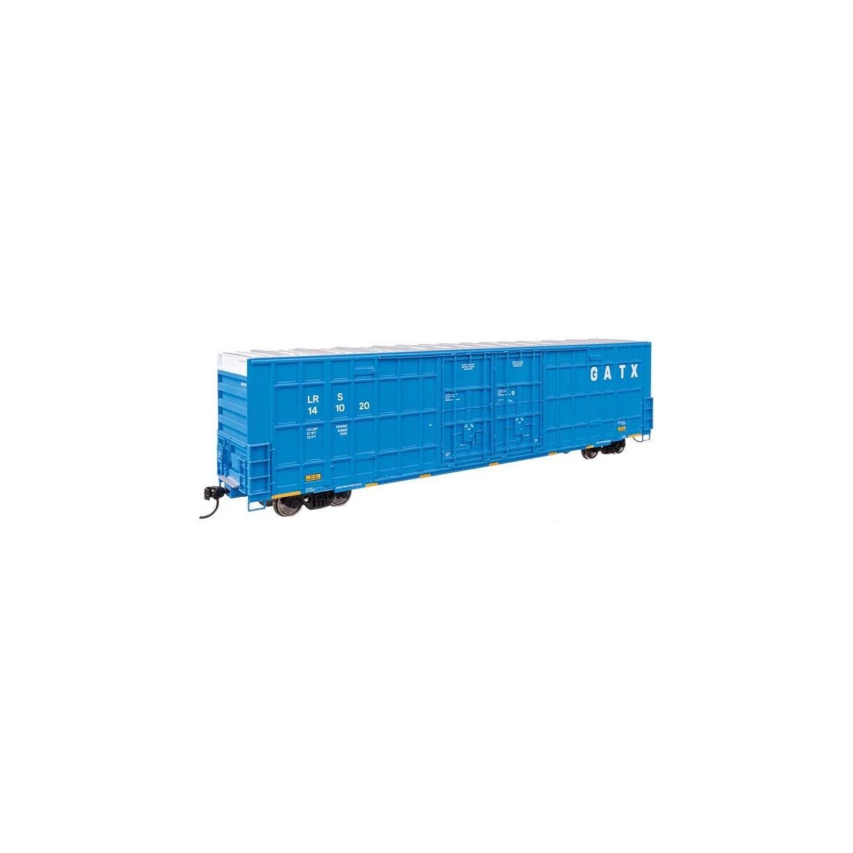 60′ High Cube Plate F Horizontal Post Boxcar - Ready to Run -- GATX Leasing LRS 141020 (blue, wh, HO, WalthersMainline 3106
