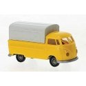 1960-1963 Volkswagen Pritsche T1b Pickup Truck w/Cover - Assembled -- Economy (red, gray), HO, Brekina Automodelle 32985