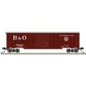 50′ Single-Door Boxcar - Ready to Run -- Baltimore & Ohio 299027 (Boxcar Red, 13 States Logo), N, Trainman 50006910