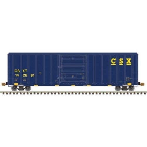 FMC 5347 Single-Door Boxcar - Ready to Run - Master(R) -- CSX 142654 (blue, yellow, , HO, Atlas Model Railroad Co. 20007595