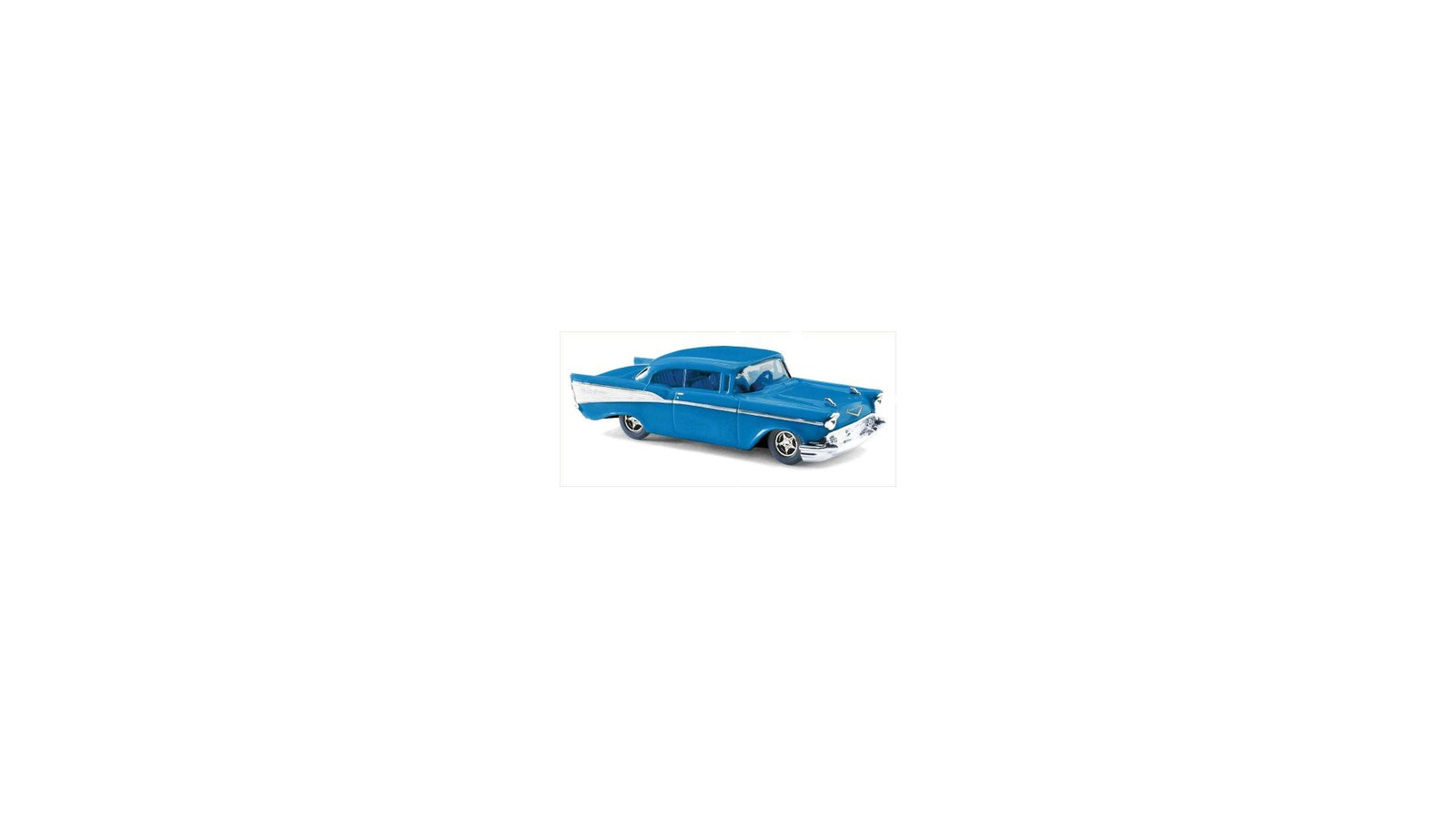 1957 Chevrolet Bel Air Coupe - Assembled -- Blue, White, HO,