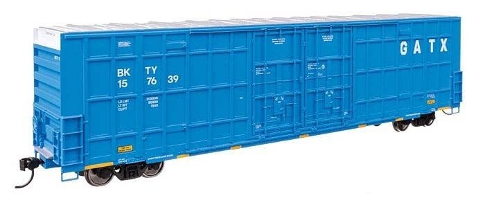 60′ High Cube Plate F Horizontal Post Boxcar - Ready to Run -- GATX Leasing BKTY 157639 (blue, w, HO, WalthersMainline 3101