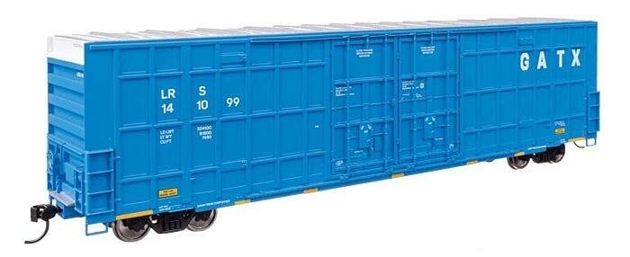 60′ High Cube Plate F Horizontal Post Boxcar - Ready to Run -- GATX Leasing LRS 141099 (blue, wh, HO, WalthersMainline 3107