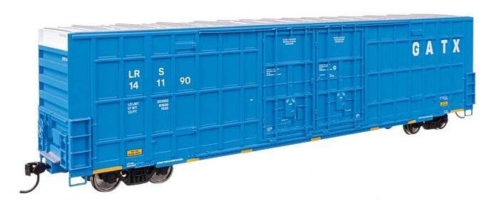 60′ High Cube Plate F Horizontal Post Boxcar - Ready to Run -- GATX Leasing LRS 141190 (blue, wh, HO, WalthersMainline 3108