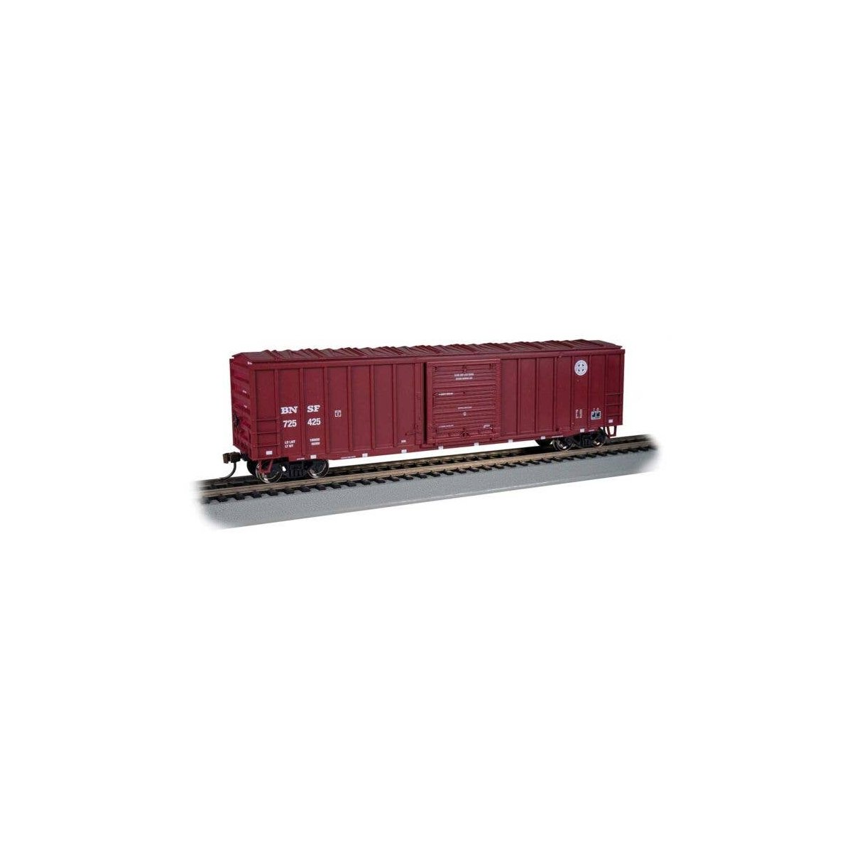 ACF 50`6` Outside-Braced Sliding-Door Boxcar - Ready to Run - Silver Series -- Burlington No, HO, Bachmann Industries 19613