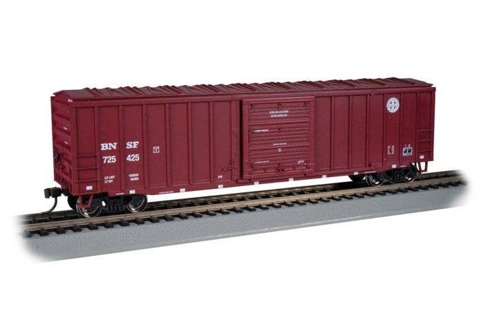 ACF 50`6` Outside-Braced Sliding-Door Boxcar - Ready to Run - Silver Series -- Burlington No, HO, Bachmann Industries 19613