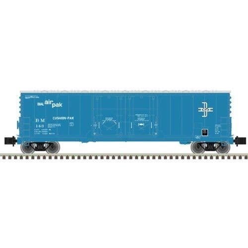 Evans 53′ Double Plug-Door Boxcar - Master(R) -- Boston & Maine 143 (blue, McGinnis L, Z, Atlas Model Railroad Co. 75000018