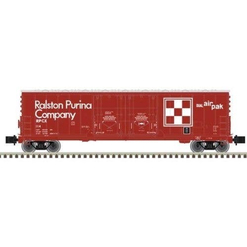 Evans 53′ Double Plug-Door Boxcar - Master(R) -- Ralson Purina 114 (red, white), Z, Atlas Model Railroad Co. 75000021