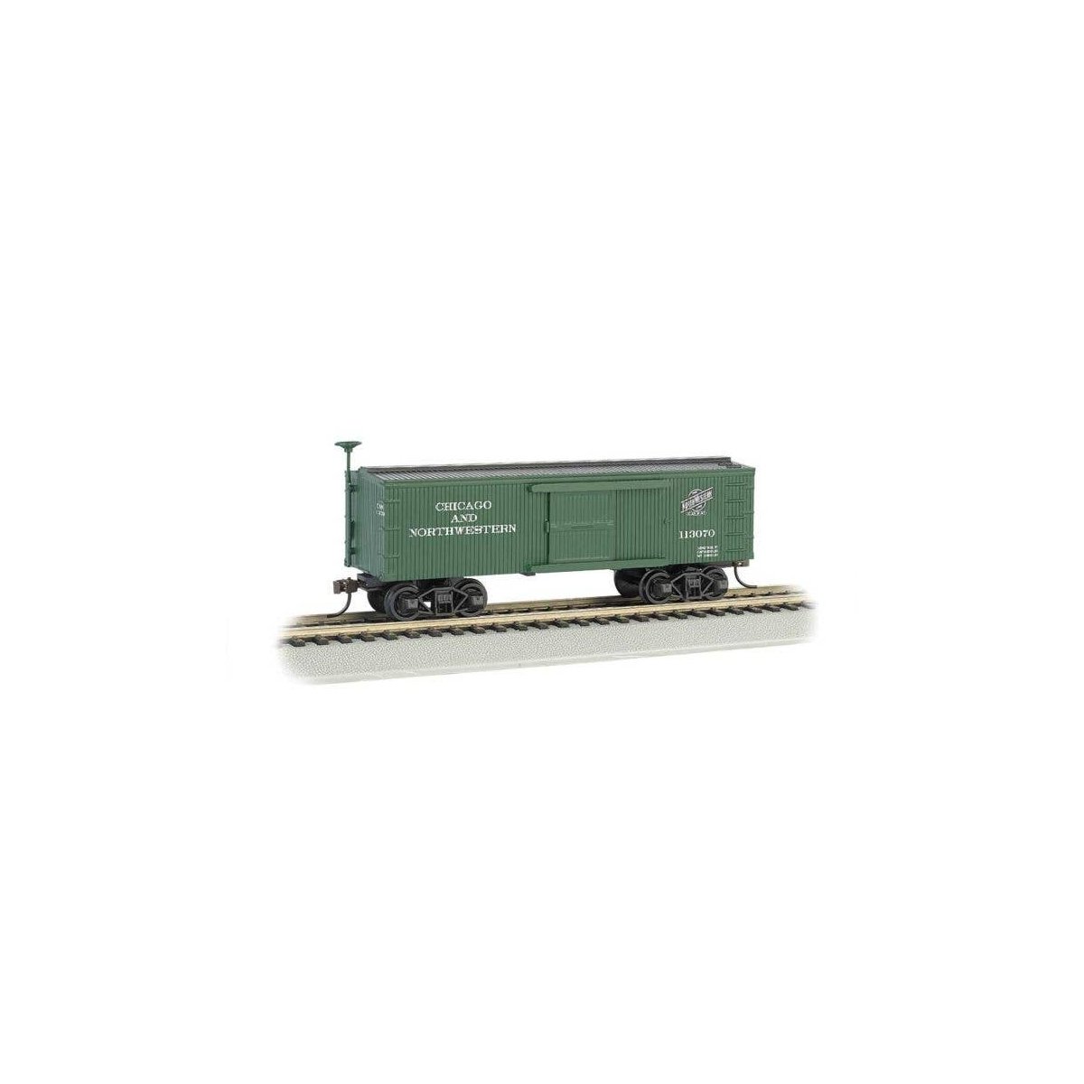 34′ Wood Old Time Boxcar - Ready to Run - Silver Series(R) -- Chicago & North Western 113070, HO, Bachmann Industries 72306