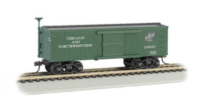 34′ Wood Old Time Boxcar - Ready to Run - Silver Series(R) -- Chicago & North Western 113070, HO, Bachmann Industries 72306