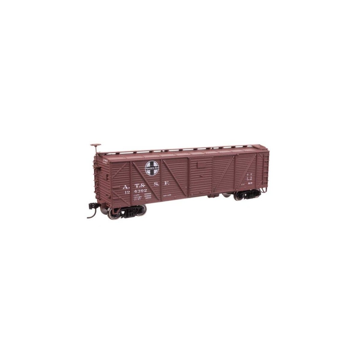 40′ ARA Single Sheathed Boxcar - Ready to Run -- Atchison, Topeka & Santa Fe 124302 (A. T.& S. , HO, WalthersMainline 40701