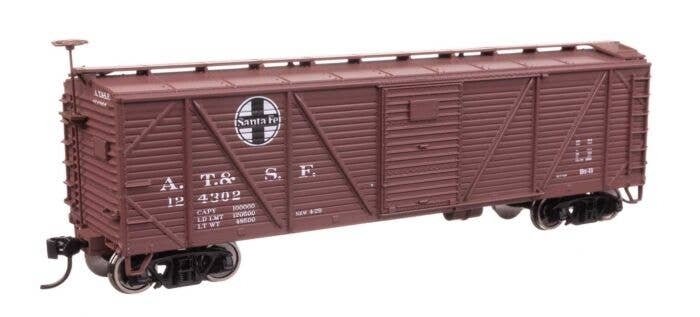 40′ ARA Single Sheathed Boxcar - Ready to Run -- Atchison, Topeka & Santa Fe 124302 (A. T.& S. , HO, WalthersMainline 40701