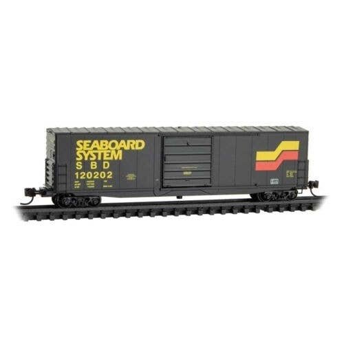 50` Boxcar with 10` Door, No Roofwalk, Short Ladders - Ready to Run -- Seaboard System SBD 1, N, Micro Trains Line 18000335