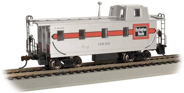 Slanted Offset-Cupola Caboose - Ready to Run -- Chicago, Burlington & Quincy 13530 (silver, , HO, Bachmann Industries 14001