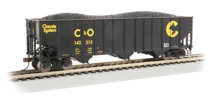 Bethlehem Steel 3-Bay 100-Ton Open Hopper - Ready to Run - Silver Series(R) -- Chessie C&O 1, HO, Bachmann Industries 18744