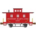 Old-Time Wood Bobber Caboose - Ready to Run -- Western Maryland 1200 (red, black), N, Bachmann Industries 15755