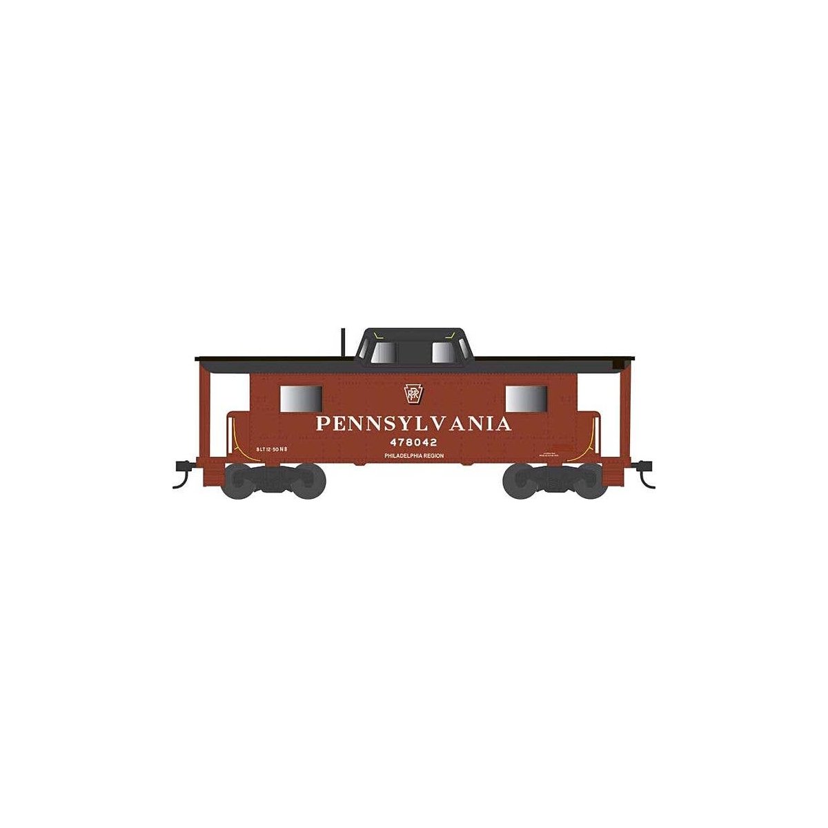 PRR Class N8 Steel Center-Cupola Cabin Car (Caboose) - Ready to Run -- Pennsylvania Rai, HO, Bowser Manufacturing Co. 43421