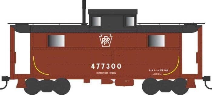 PRR Class N5 Steel Cabin Car (Caboose) - Ready to Run -- Pennsylvania Railroad 477313 (, HO, Bowser Manufacturing Co. 43368