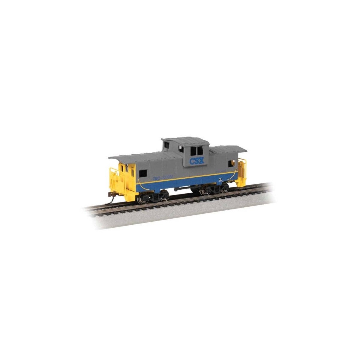 36′ Wide-Vision Caboose - Ready to Run - Silver Series¨ -- CSX 903282 (gray, blue, yellow), HO, Bachmann Industries 17722