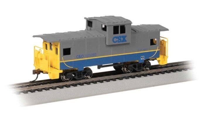36′ Wide-Vision Caboose - Ready to Run - Silver Series¨ -- CSX 903282 (gray, blue, yellow), HO, Bachmann Industries 17722
