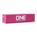 40′ Hi-Cube Corrugated-Side Container - Assembled -- Ocean Network Express - ONE (magenta, w, HO, Walthers SceneMaster 8275