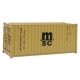 20′ Corrugated Container - Assembled -- Mediterranean Shipping Co. (MSC) (yellow), HO, Walthers SceneMaster 8057