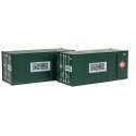 20′ Smooth-Side Container with Right Side Door 2-Pack - Ready to Run -- Railway Express Agen, HO, Walthers SceneMaster 8681
