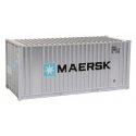 20′ Corrugated Container with Flat Panel - Assembled -- Maersk, HO, Walthers SceneMaster 8001