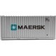 20′ Corrugated Container with Flat Panel - Assembled -- Maersk, HO, Walthers SceneMaster 8001