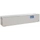 48′ Ribbed Side Container - Assembled -- CSX Intermodal (white, blue), HO, Walthers SceneMaster 8464