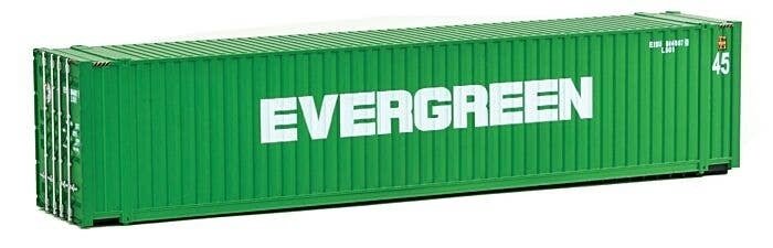 45′ CIMC Container - Assembled -- Evergreen (green, white), HO, Walthers SceneMaster 8554