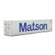 40′ Hi-Cube Corrugated-Side Container - Assembled -- Matson (gray, blue), HO, Walthers SceneMaster 8263