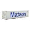 40′ Hi-Cube Corrugated-Side Container - Assembled -- Matson (gray, blue), HO, Walthers SceneMaster 8263
