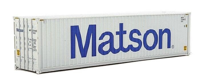 40′ Hi-Cube Corrugated-Side Container - Assembled -- Matson (gray, blue), HO, Walthers SceneMaster 8263