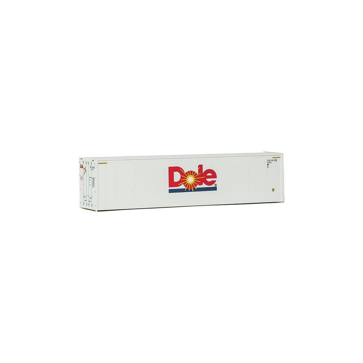 40′ Hi-Cube Smooth-Side Reefer Container - Assembled -- Dole (white, red, blue), HO, Walthers SceneMaster 8359
