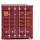 20′ Corrugated Container - Assembled -- Mediterranean Shipping Co. (MSC) (red), HO, Walthers SceneMaster 8059