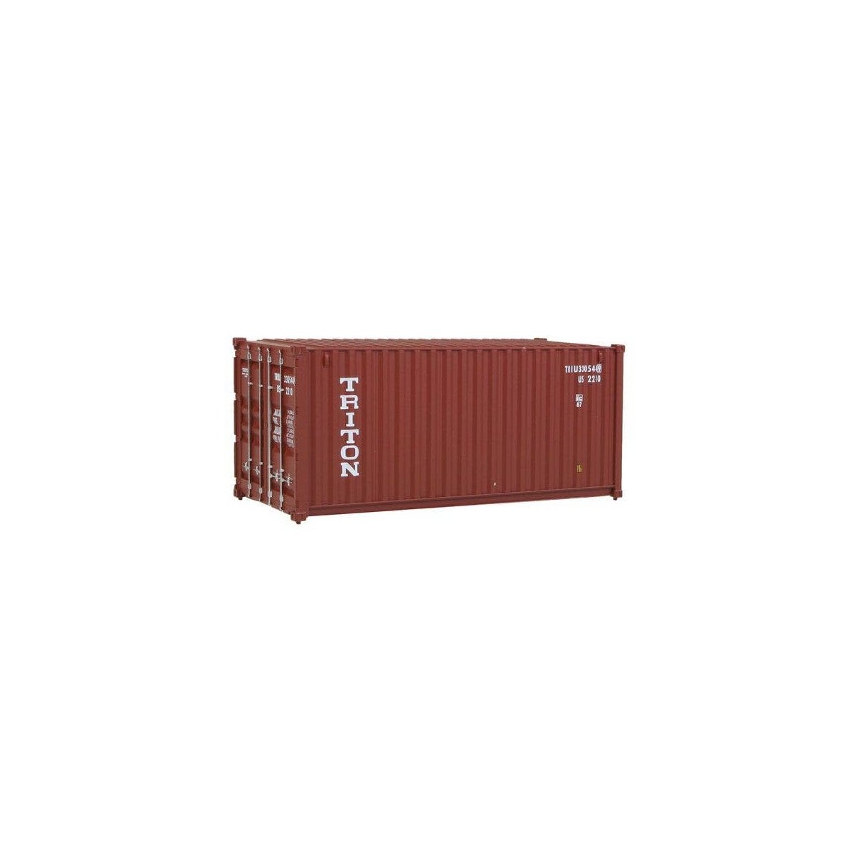 20′ Corrugated Container - Assembled -- Triton (brown, white), HO, Walthers SceneMaster 8053