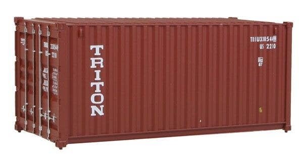 20′ Corrugated Container - Assembled -- Triton (brown, white), HO, Walthers SceneMaster 8053