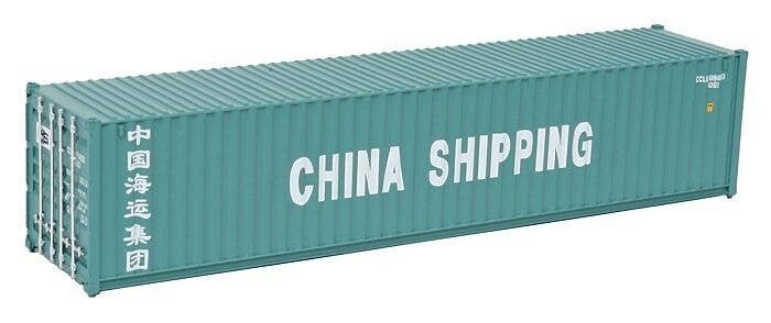 40′ Corrugated Container - Assembled -- China Shipping (green, white), HO, Walthers SceneMaster 8151