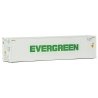 40′ Hi-Cube Smooth-Side Reefer Container - Assembled -- Evergreen (white, green), HO, Walthers SceneMaster 8360
