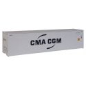 40′ Hi Cube Smooth Side Reefer Container - Assembled -- CMA-CGM, HO, Walthers SceneMaster 8357