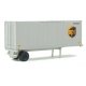 28′ Container with Chassis 2-Pack - Assembled -- United Parcel Service (Modern Shield Logo g, HO, Walthers SceneMaster 8601